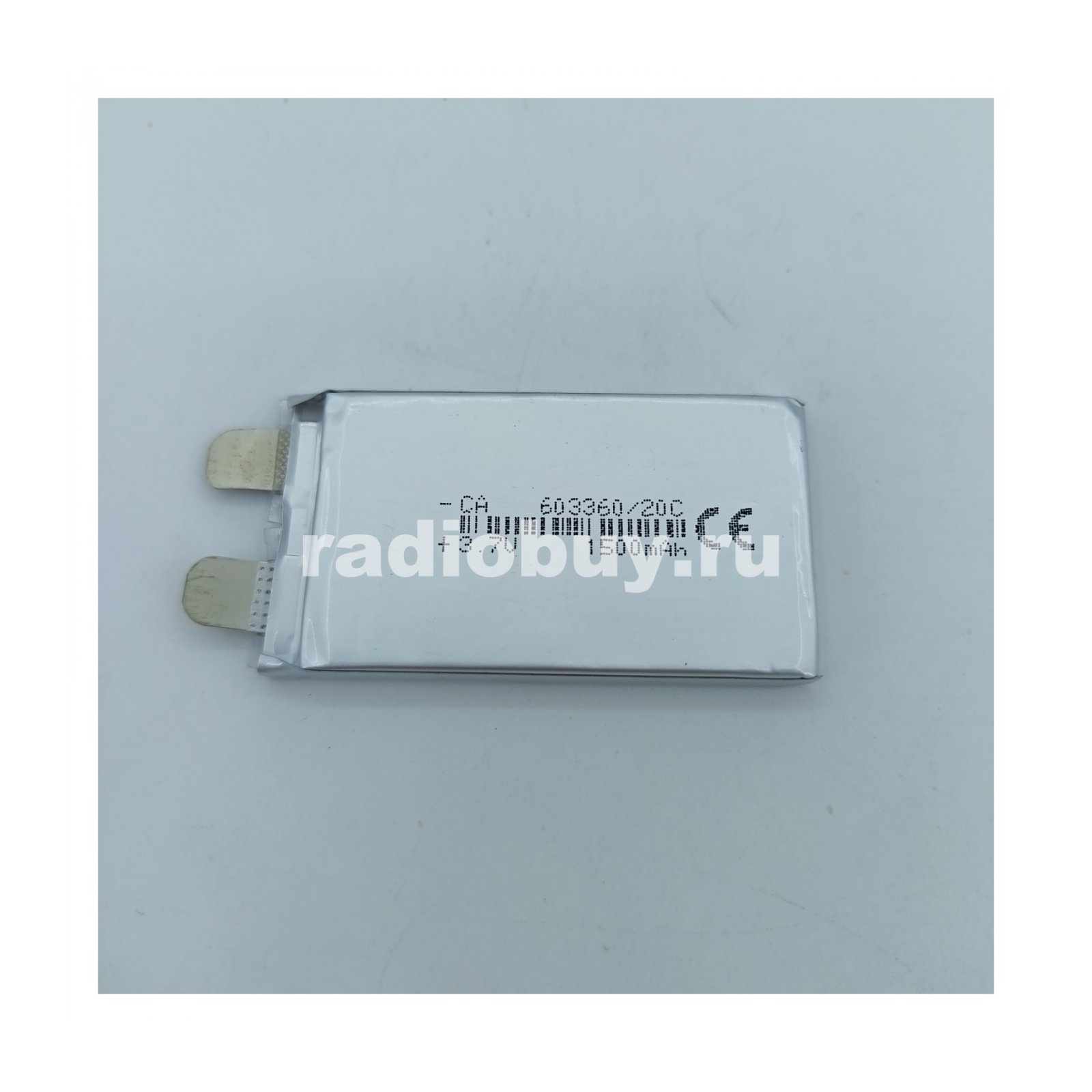 Аккумулятор 603360, 3,7V, 1500mAh, Li-pol, 5C