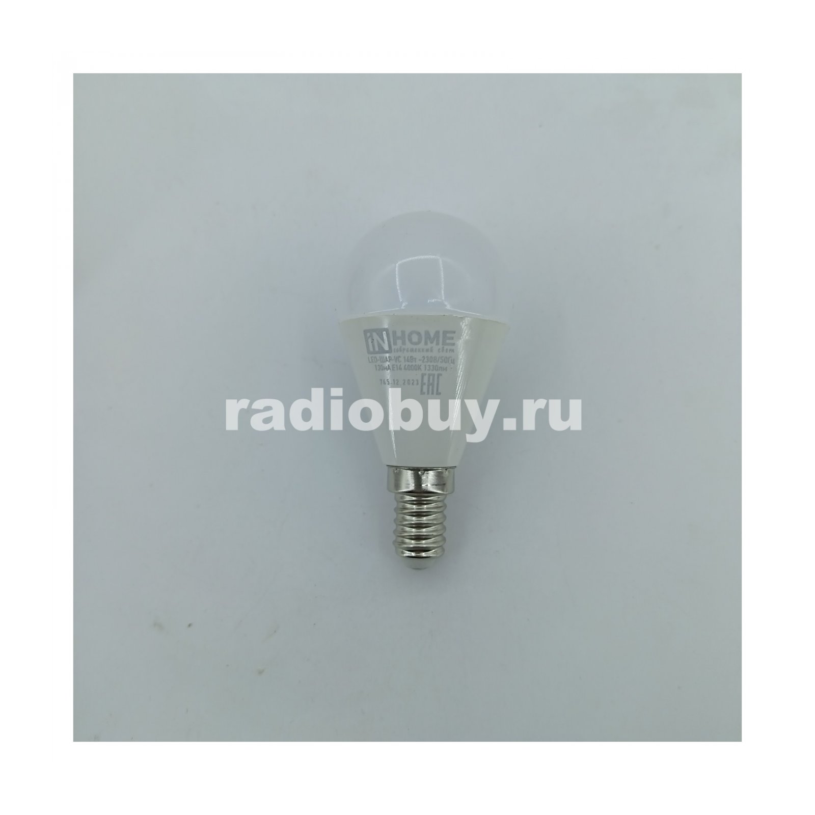 Лампа светодиодная E14, 230V, 14W, белый, 4000K, шар