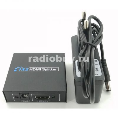 Адаптер HDMI 1 вход - 2 выхода, металл
