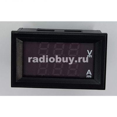 Безкорпусный цифровой вольтметр-амперметр LED, DC (0-99,9V) DSN-VC288, цифры красно/синие