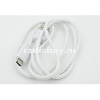 Дата-кабель SmartBuy, USB - micro USB, цветные, 1м, белый