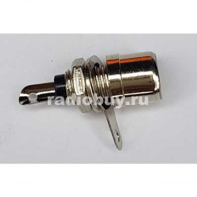 Разъем RCA гнездо, (на корпус с гайкой) металл, чёрный