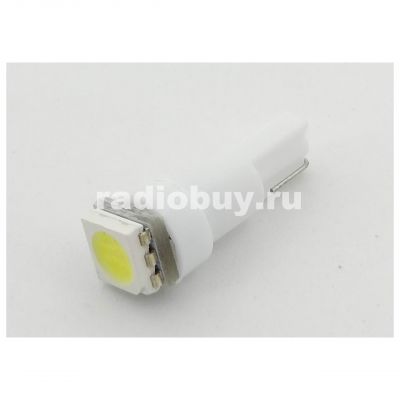 Светодиодная автолампа Т5, 12V, 1LED, белая