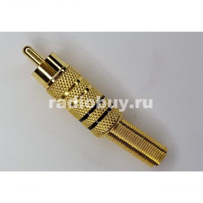 Разъем RCA штекер, металл, GOLD