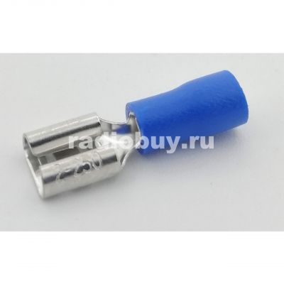 Гнездо плоское изолированное 6,3х0,8, синий