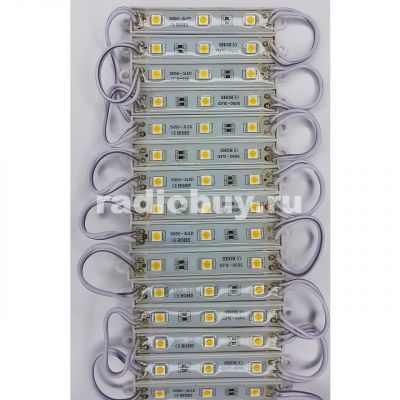 Светодиодный блок 3 LED 12V, белый теплый, 78х13мм