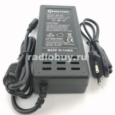 Блок питания импульсный 12.0V, 6000mA, настольный штекер, 5.5x2.5, с сетевым шнуром