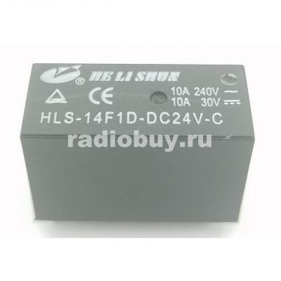 Реле HLS-14F1L (DC24V-10A-1C) 29x12,6x20,6, контакты под пайку