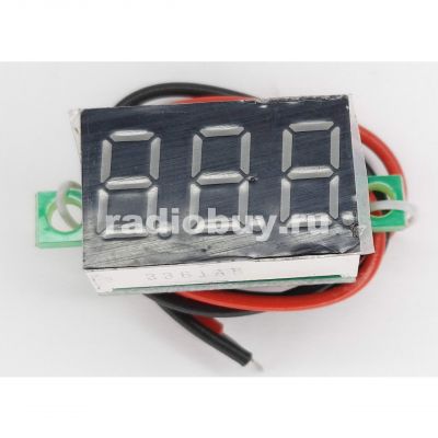 Безкорпусный цифровой вольтметр LED, DC (0-36V) 2-х проводной, цифры синие