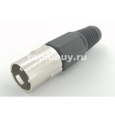 Разъем XLR (Canon) 3pin штекер на кабель, цанга, черный