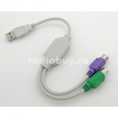 Переходник USB A штекер - на 2 гнезда PS/2 гнездо