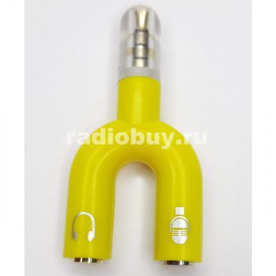 Джек 3.5 (4pole) - 2 гнезда 3.5 (4pole), 0,1м, SmartBuy