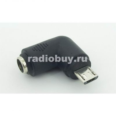Переходник питания USB micro - 5.5x2.1, угловой