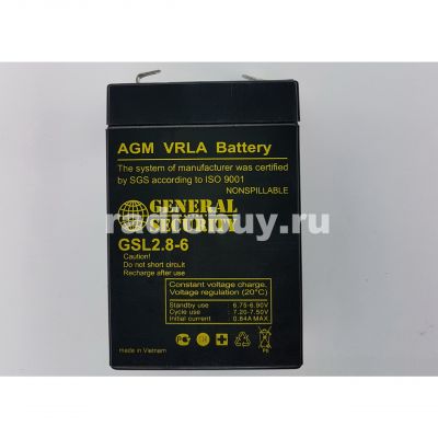 Аккумулятор 6V, 2,8Ah GS