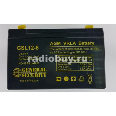 Аккумулятор 6V, 12,0Ah GS