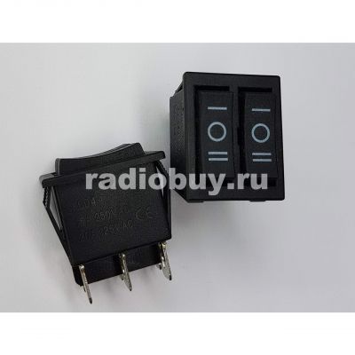 Переключатель RS-2103-1C, чёрный, без подсветки (2on-off-on)(
