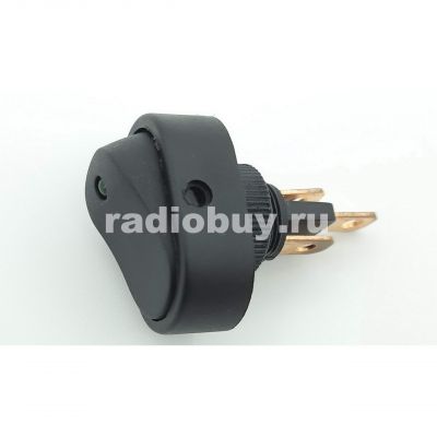 Переключатель ASW-20D 12V, зелёный глазок
