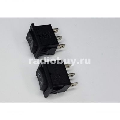Минипереключатель MRS-123A(KCD1-123-2), чёрный, без подсветки, фиксация в положении-выкл(on-off-on)