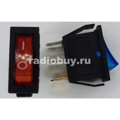 Переключатель IRS-101-1C, синий, с подсветкой (on-off)