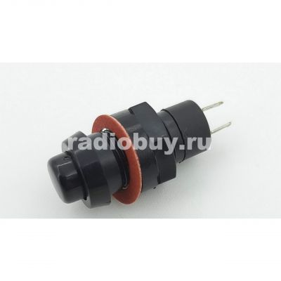 Кнопка DS-211, чёрная, с фиксацией на замыкание