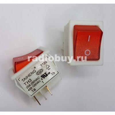 Переключатель IRS-201-1C, белый, с подсветкой (2on-off)