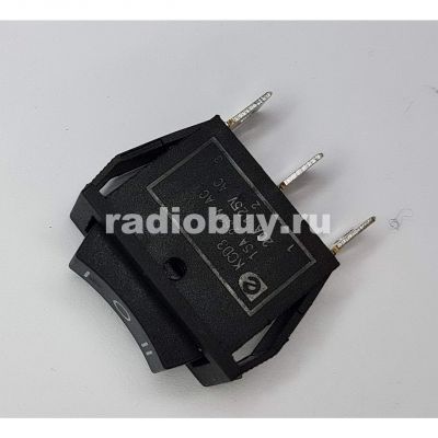 Переключатель RS-103-11C6 (KCD1-103), чёрный, без подсветки на 3 положения(on-off-on)