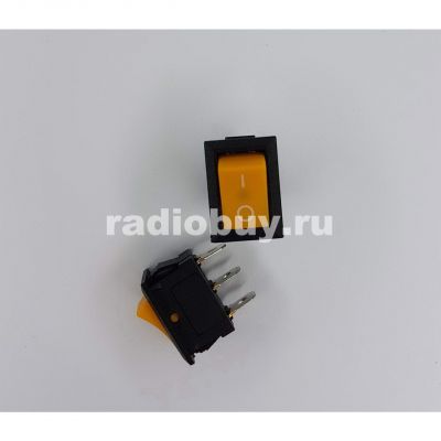 Минипереключатель MRS-102A (KCD1-102), жёлтый, без подсветки (on-on)