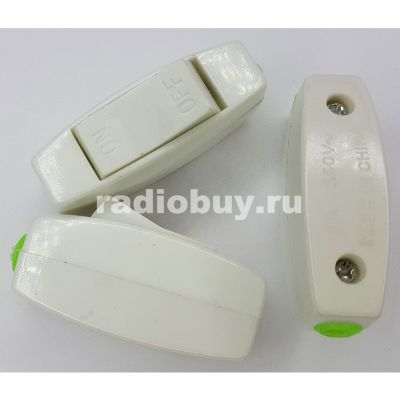 Выключатель для бра клавишный, белый, концевой