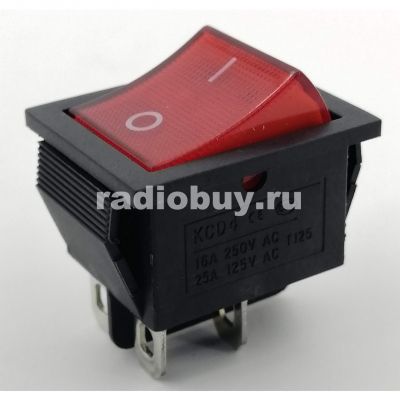 Переключатель IRS-201-3C, красный, с подсветкой (2on-off), 16A