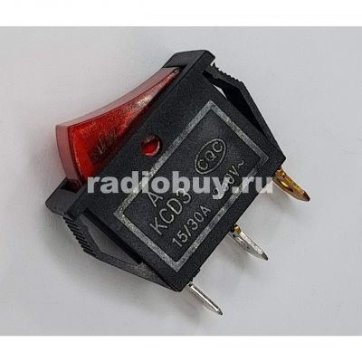 Переключатель IRS-101-3C, красный, с подсветкой (on-off)