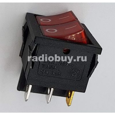 Переключатель IRS-2101-1C, красный, с подсветкой (on-off)