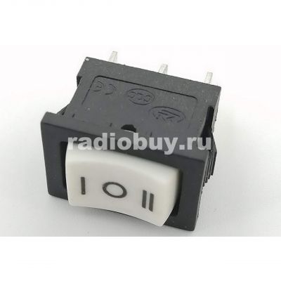 Минипереключатель MRS-103A (KCD1-103-2), белый, на 3 положения(on-off-on)