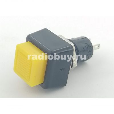 Кнопка мини PBS-21A(DS460), жёлтая, с фиксацией