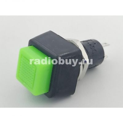 Кнопка мини PBS-21A(DS460), зелёная, с фиксацией