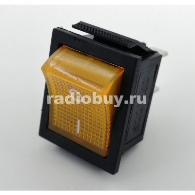 Переключатель IRS-201-1C, жёлтый, с подсветкой (2on-off)