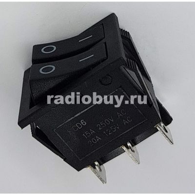 Переключатель RS-2101-1C, чёрный, без подсветки (2on-on)