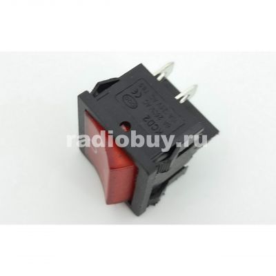 Минипереключатель MIRS-201-4 (KCD1-201N-6), красный, с подсветкой (on-off)