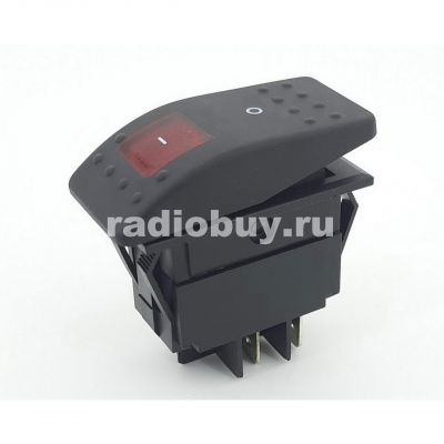 Переключатель RK1-06, красный, без подсветки (2on-off)