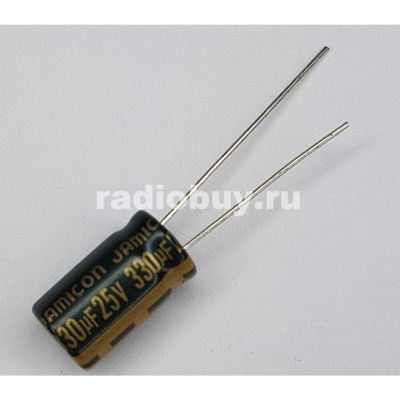 330mf x 25V, (8x14), 105°, Jamicon WL