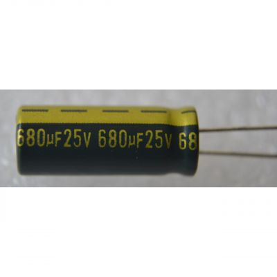 680mf x 25V, (8x20), 105°, Jamicon WL