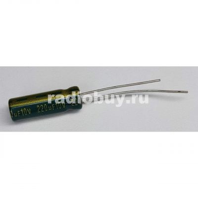 220mf x 10V, (5x15), 105°, Jamicon WL