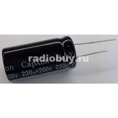 220mf x 200V, 105°, Capxon