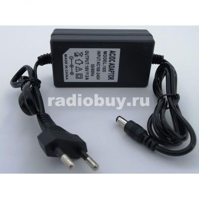 Блок питания импульсный 18V, 2А, на шнуре с вилкой, штекер 2,5х5,5мм