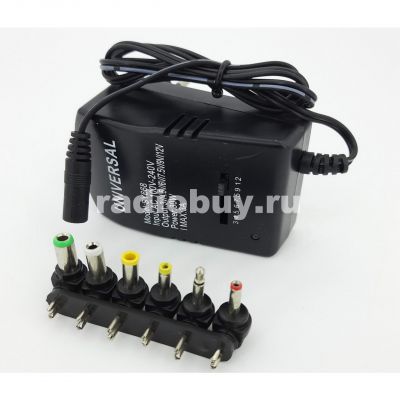 Блок питания универсальный импульсный 3-12V, 3A, 30W, 6 насадок