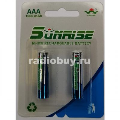 Аккумулятор Sunrising Ni-Mh AAА, 1.2V, 1000mAh
