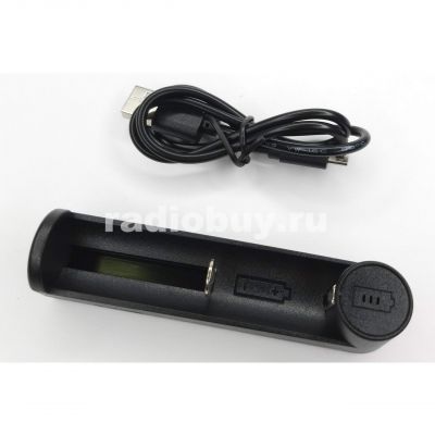 Универсальное ЗУ для 1-го аккумулятора 3.7V, microUSB 5В, 0,8А, с кабелем 0,3м