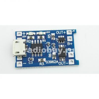 Модуль для зарядки Li-ion аккумулятор 4,5-5,5V 4,2V, встроенная защита, индикация
