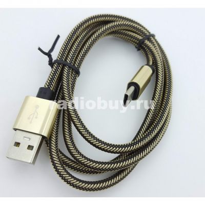 Дата-кабель USB - Type C, 1м, серый