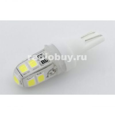 Светодиодная автолампа W5W Т10, 12V, 9LED,2835, белая