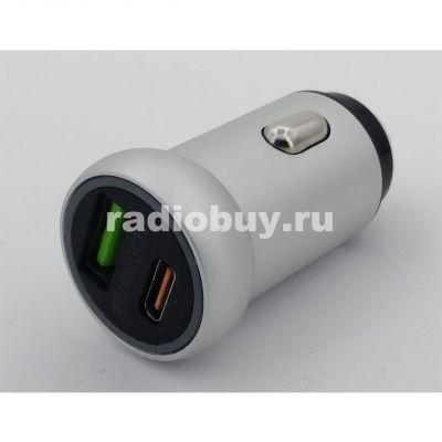 Адаптер в автоприкуриватель, PD-056 USB, Type-C 3,1А, вход 12-24V